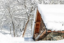 Saint Sorlin d'Arves - hut bedekt met sneeuw